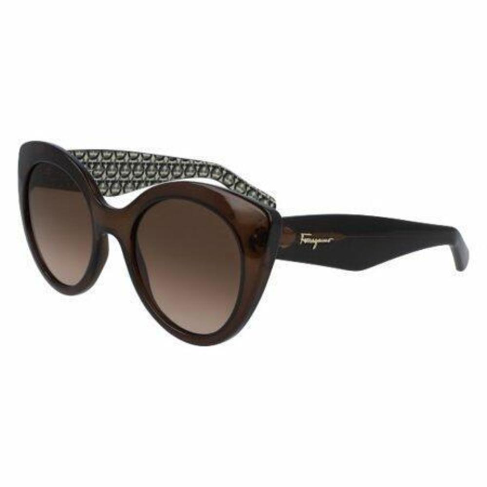 NEW Salvatore Ferragamo SF964S 210 Crystal Brown Sunglasses with Brown Lenses